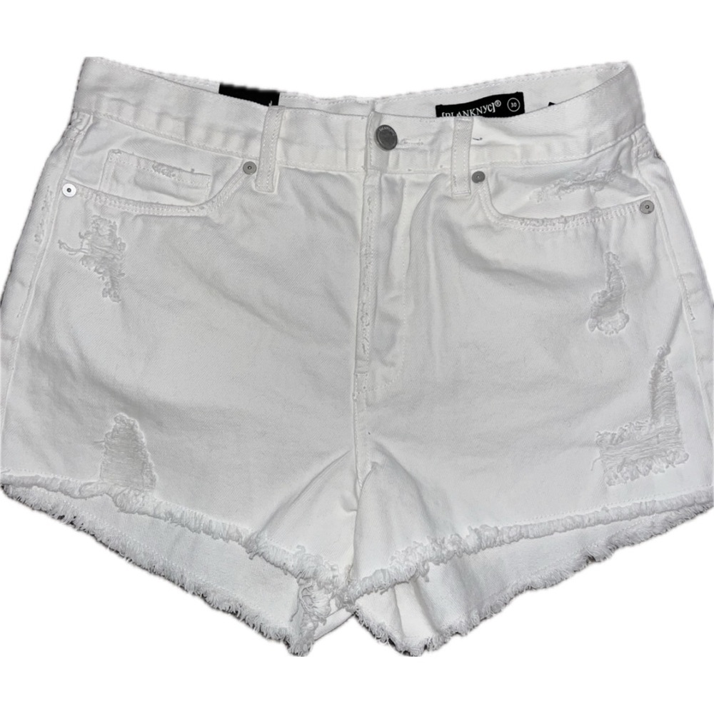 NWT Blank NYC white distressed denim shorts